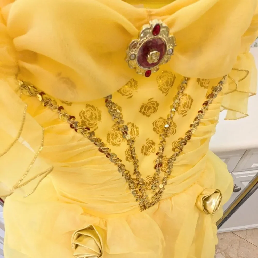 Belle Iconic Yellow Gown Disney Costume Girls Princess 9/10 Beauty and the Beast - Picture 6 of 6